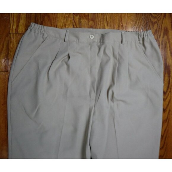 VINTAGE WOMEN'S HIGH WAIST PLEATED BEIGE KHAKI DRESS PANTS - COUNTERPARTS - 36 - Picture 3 of 5